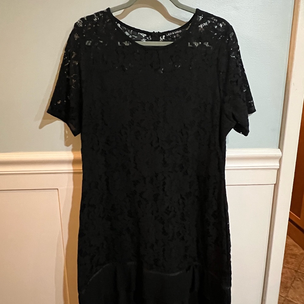 Leo & Ugo French designer Elegant Black Mini Dress EUC
